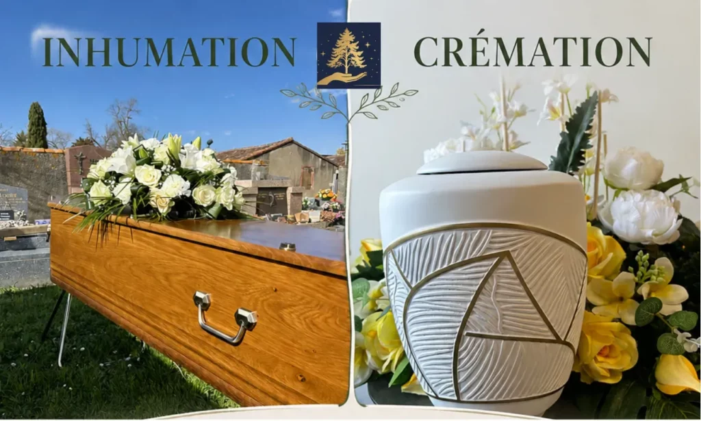 Présentation des prestations d'inhumation et de crémation funéraire.